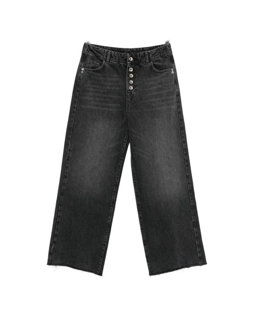 Patrizia Pepe Gray Washed Raw-Cut Jeans