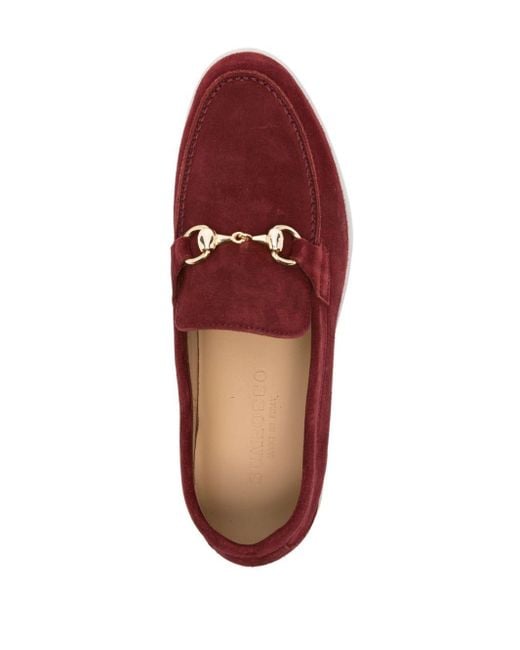 Scarosso Red Lilia Suede Loafers