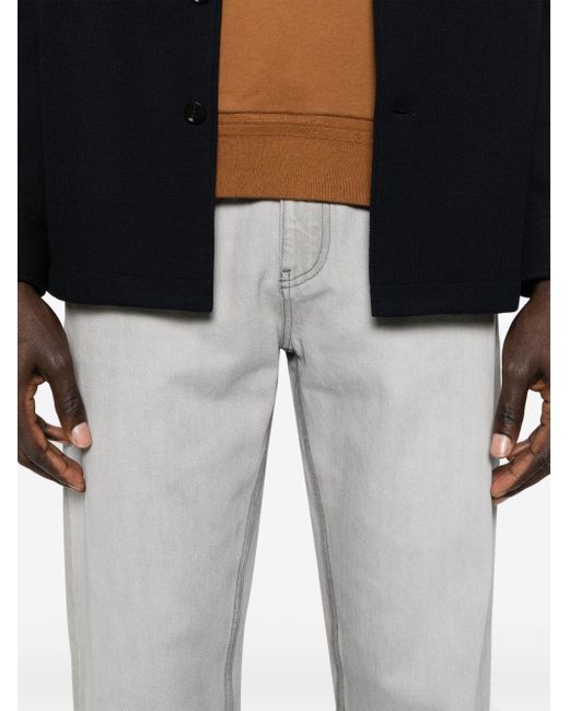 Zegna Gray Mid-rise Tapered Jeans for men