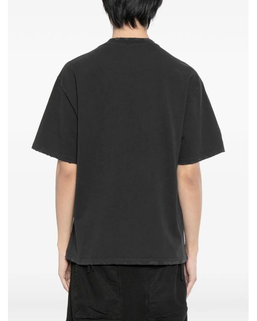 WARMAN Black Graphic-Print T-Shirt for men