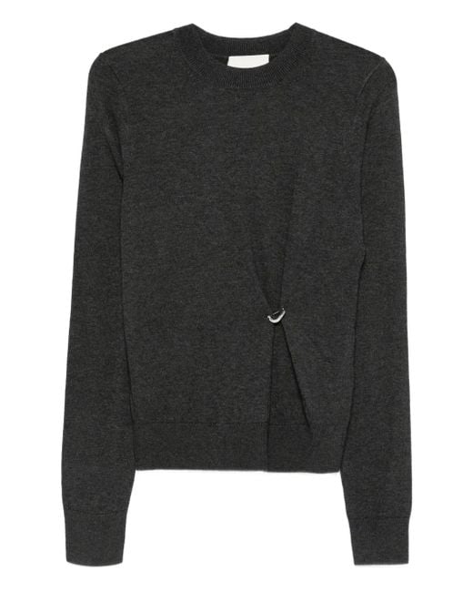 Isabel Marant Black Ring-Detail Crew-Neck Sweater
