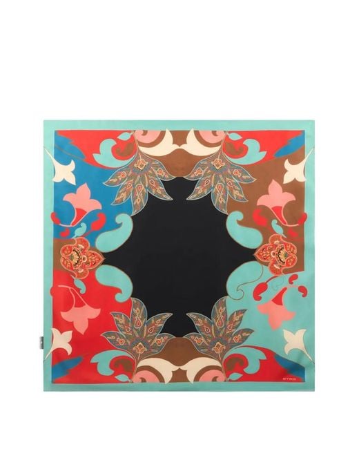 Etro Red Floral Paisley Scarf