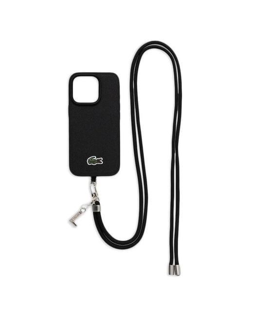 Lacoste Black Iphone 16 Pro Logo Charm Phone Case