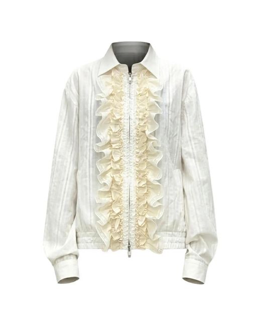 EPINGLER White Ruffled-Trim Striped Jacket