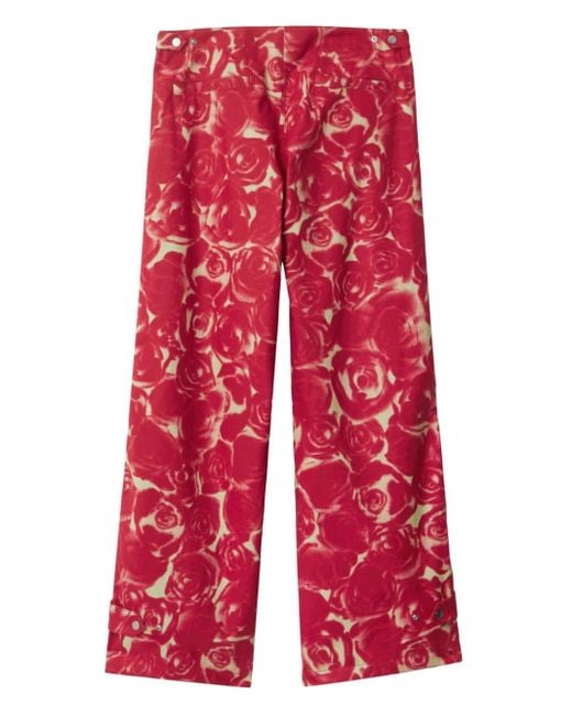 Pantaloni con stampa di Burberry in Red da Uomo