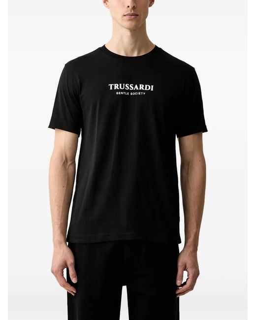 Trussardi Black Logo-Print Short-Sleeve T-Shirt for men