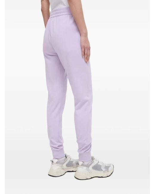 ARMANI EXCHANGE Purple Drawstring Logo Trousers