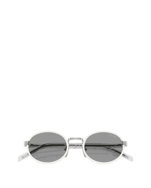 Prada Metallic Oval-Frame Sunglasses