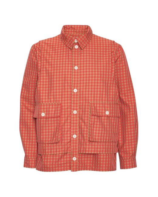 Henrik Vibskov Orange Gingham-Check Shirt for men