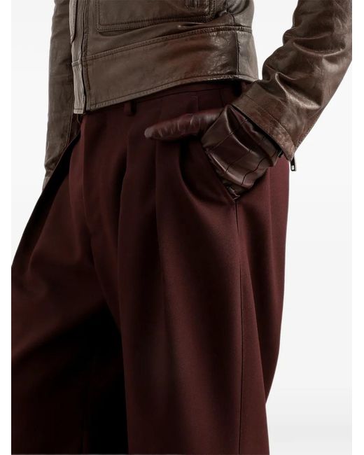 Dolce & Gabbana Purple Wool Gabardine Trousers for men