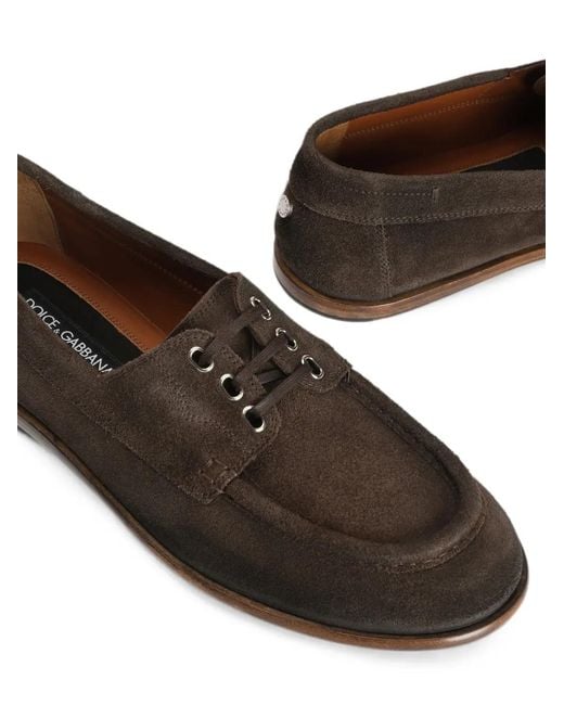 Dolce & Gabbana White Derbies En Daim for men