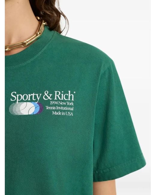 Sporty & Rich Green Tennis-Graphic Tee