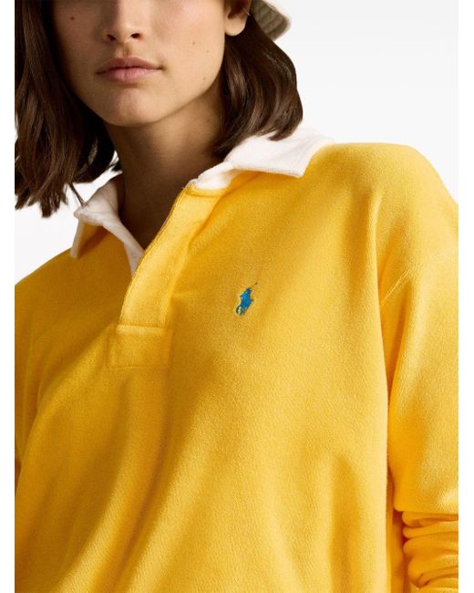 Polo Ralph Lauren Yellow Polo Pony-embroidered Top