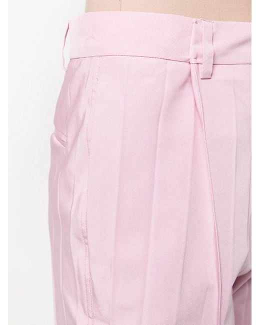 Valentino Garavani Pink Pleated Cropped Trousers