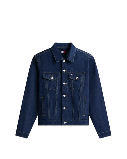 Tommy Hilfiger Blue Ryan Logo-Patch Denim Jacket for men