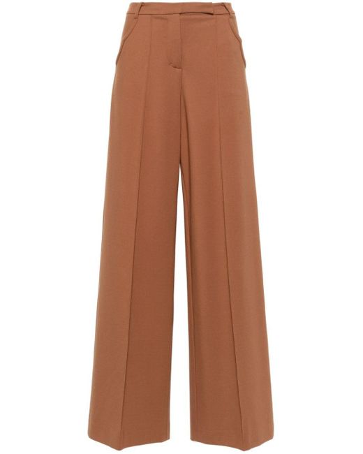 Dorothee Schumacher Brown Seam-detail Wide-leg Trousers