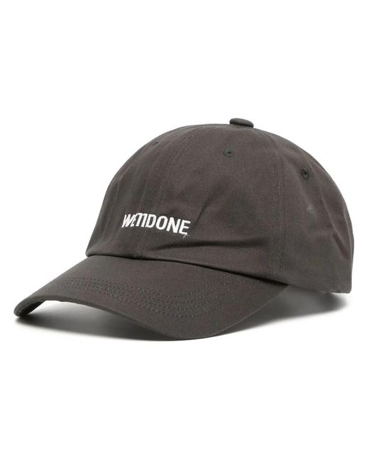 we11done Gray Logo-Embroidered Cotton Cap