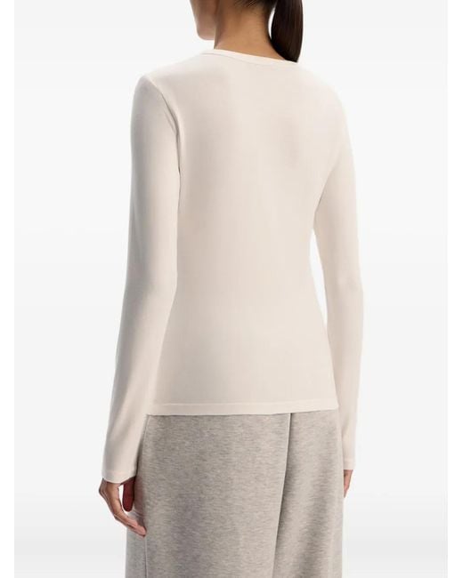 12 STOREEZ White Henley-Neck Blouse