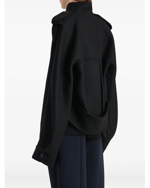 Khaite Black Double-Breasted Epaulet Jacket