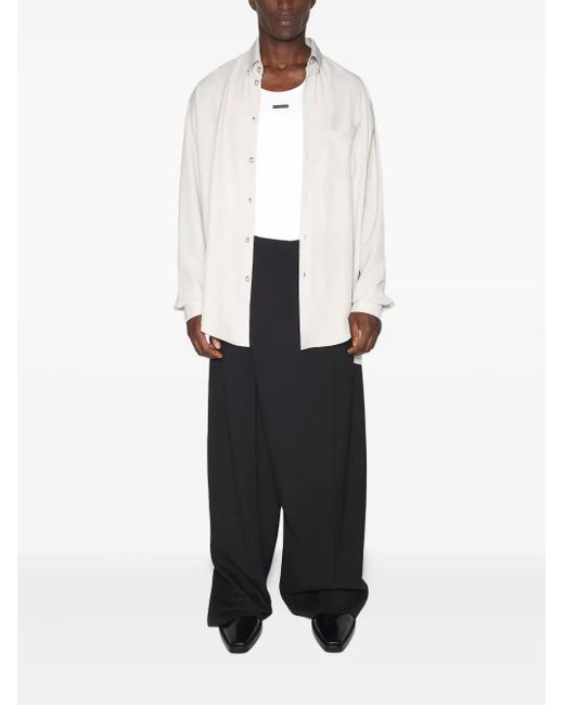 Mugler White Button-Fastening Patch-Pocket Shirt for men
