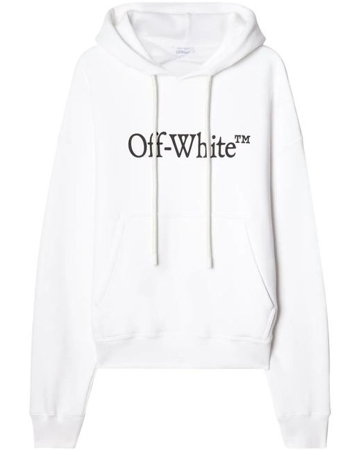 Off-White c/o Virgil Abloh White Big Bookish Skate Cotton Hoodie for men