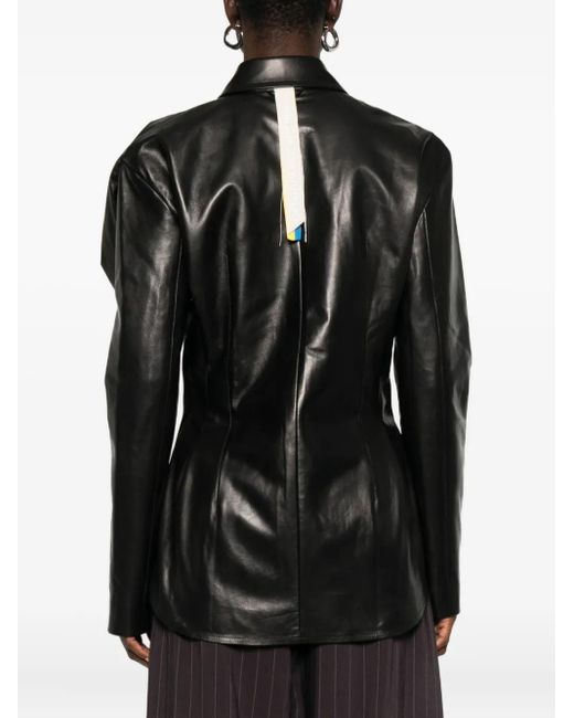 Litkovskaya Black Buttoned Leather Shirt