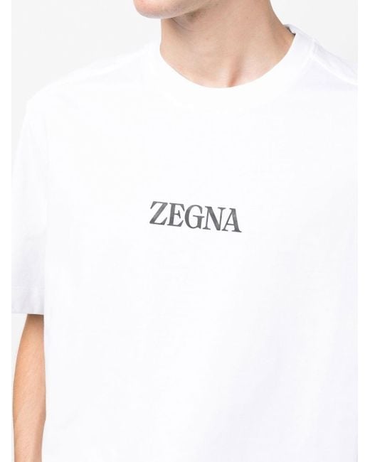 T-shirt à logo imprimé Zegna pour homme en coloris White