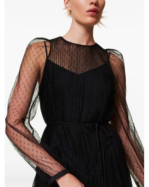 Twinset チュール マキシドレス Black