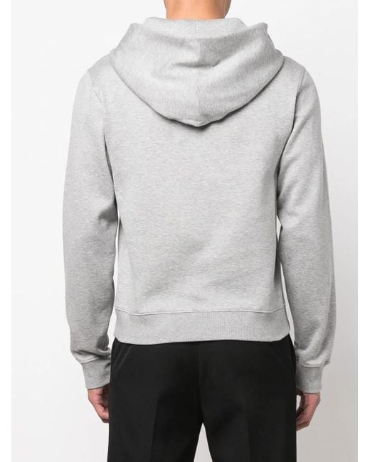 Valentino Garavani Gray Embroidered Logo Patch Hoodie for men