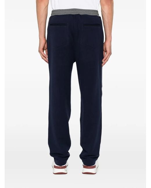 Brunello Cucinelli Blue Cotton Blend Sweatpants for men