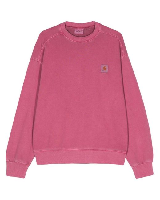 Carhartt Nelson Sweatshirt mit Logo-Patch in Pink für Herren
