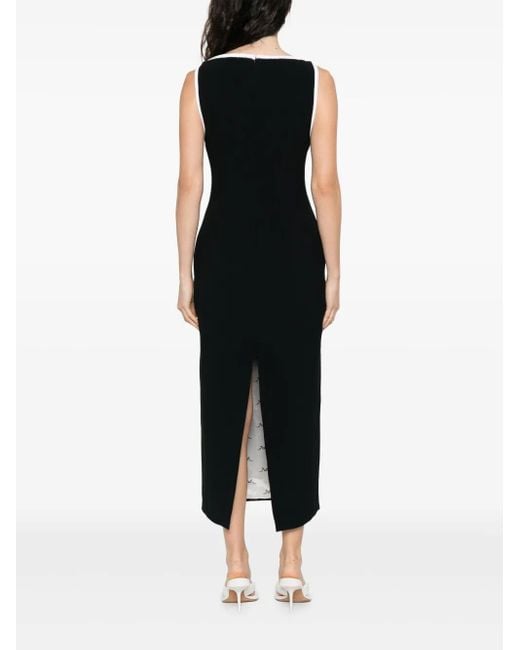 ROWEN ROSE Black Keyhole-Neck Sleeveless Midi Dress