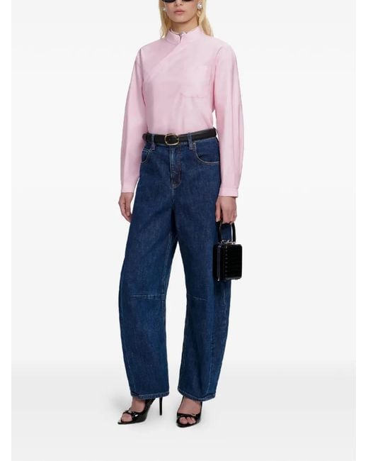 Self-Portrait Blue Asymmetric Shirt