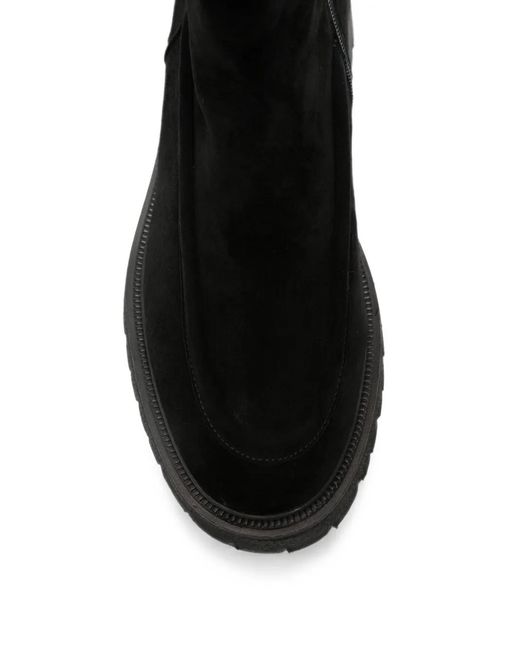Linda Baumann Black Buckle-Detail Ankle Boots