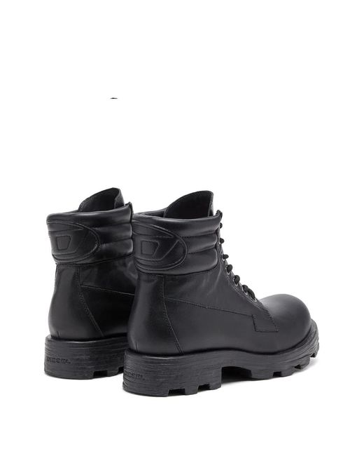 DIESEL Black D-Hammer Lace-Up Boots for men