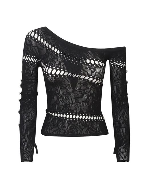 POSTER GIRL Black Ivy Cutout One-Shoulder Top