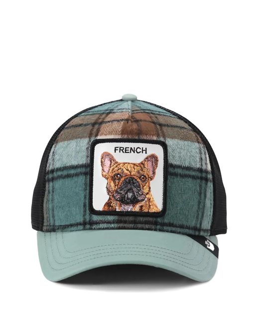 Goorin Bros Green Check-Pattern Logo-Patch Cap for men