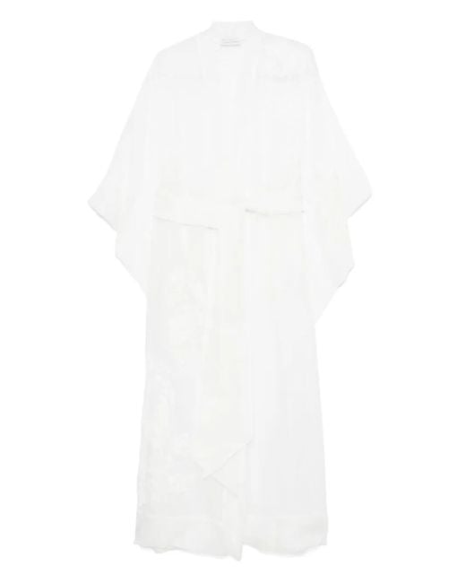 Carine Gilson White Tulle Long Robe