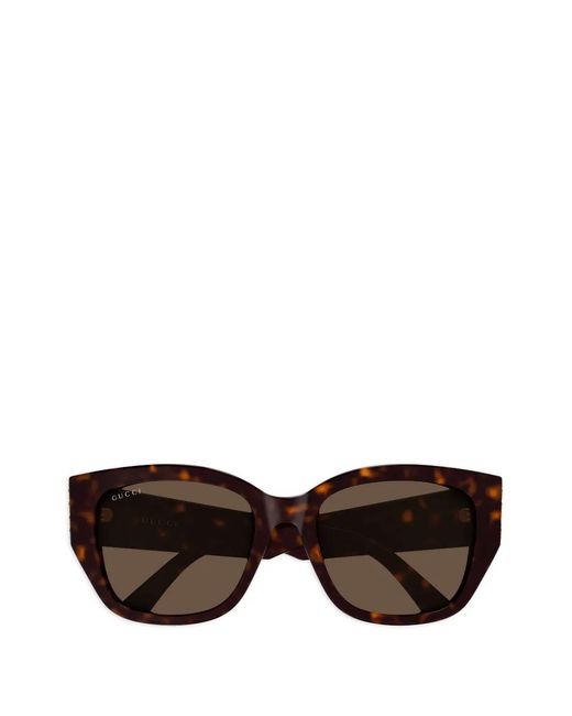 Gucci Brown Cat-Eye Logo Sunglasses
