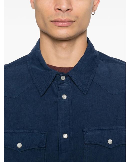 Isabel Marant Blue Vasco Pocket Shirt for men