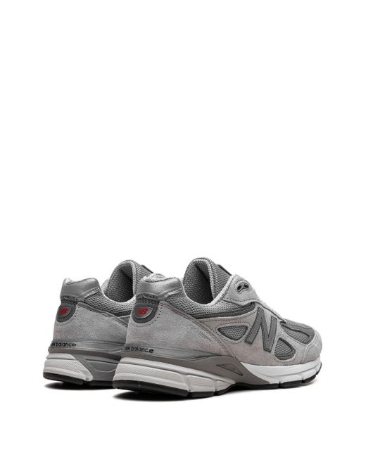 New Balance Gray Made In Usa 990v4 Leather Sneakers