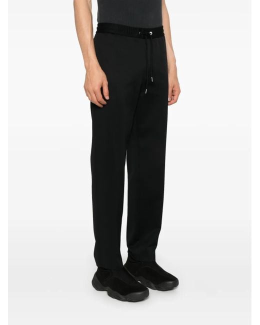 Moncler Black Logo-Patch Drawstring Trousers for men