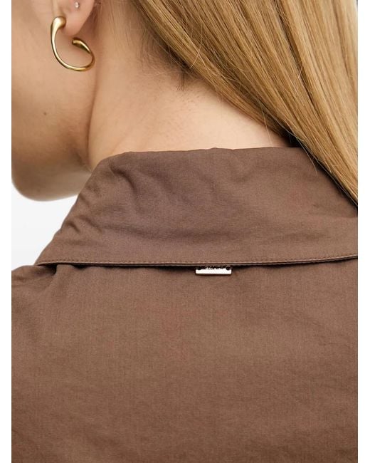 GAUDI Natural Cropped Drawstring-Waist Shirt