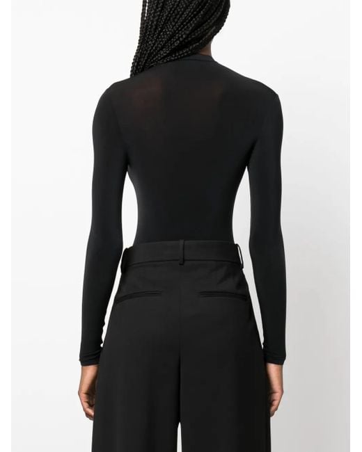 Wolford Black Buenos Aires String Semi-Sheer Bodysuit