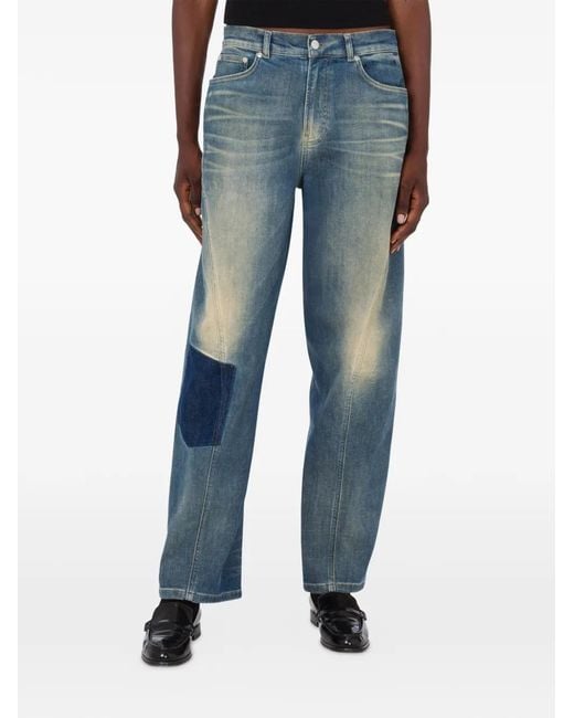 Moschino Blue Patchwork Denim Jeans