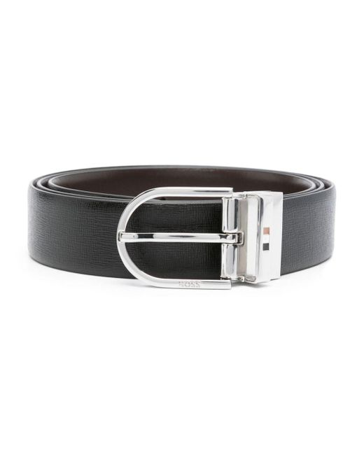 Boss Black Reversible Leather Belt for men
