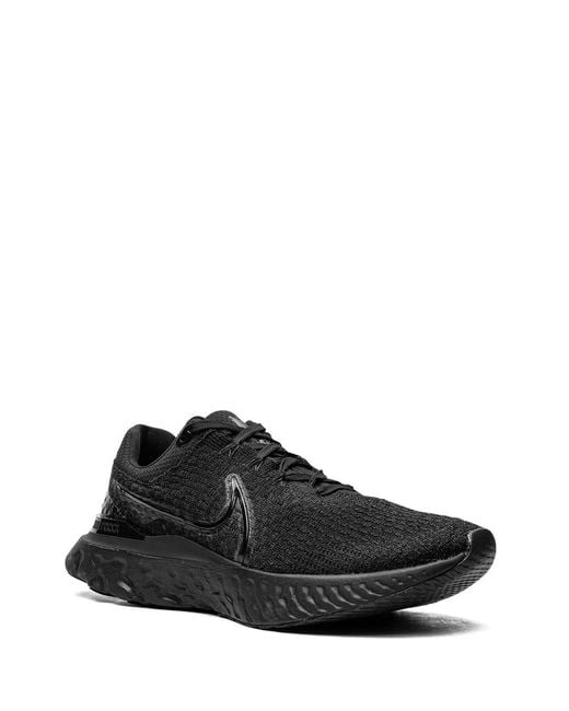 Nike Black React Infinity Run Flyknit 3 "Triple" Sneakers