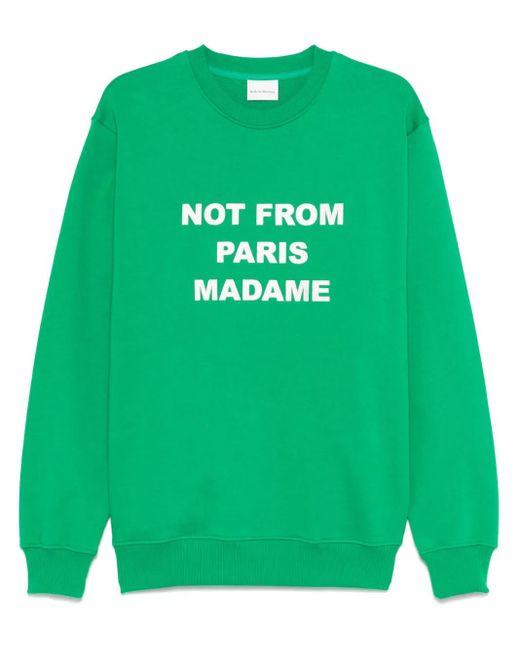 メンズ Drole de Monsieur スローガン スウェットシャツ Green
