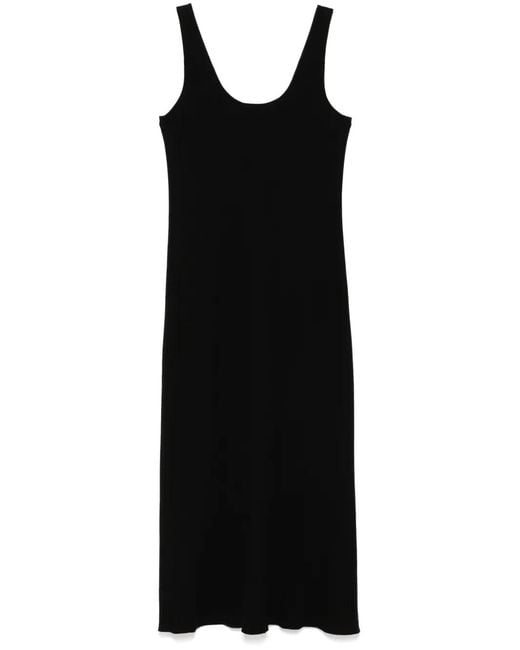Vince Black Scoop-Neck Midi Dress