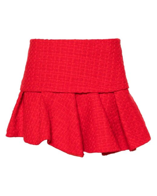 Maje Red Tweed-Hosenrock mit Falten